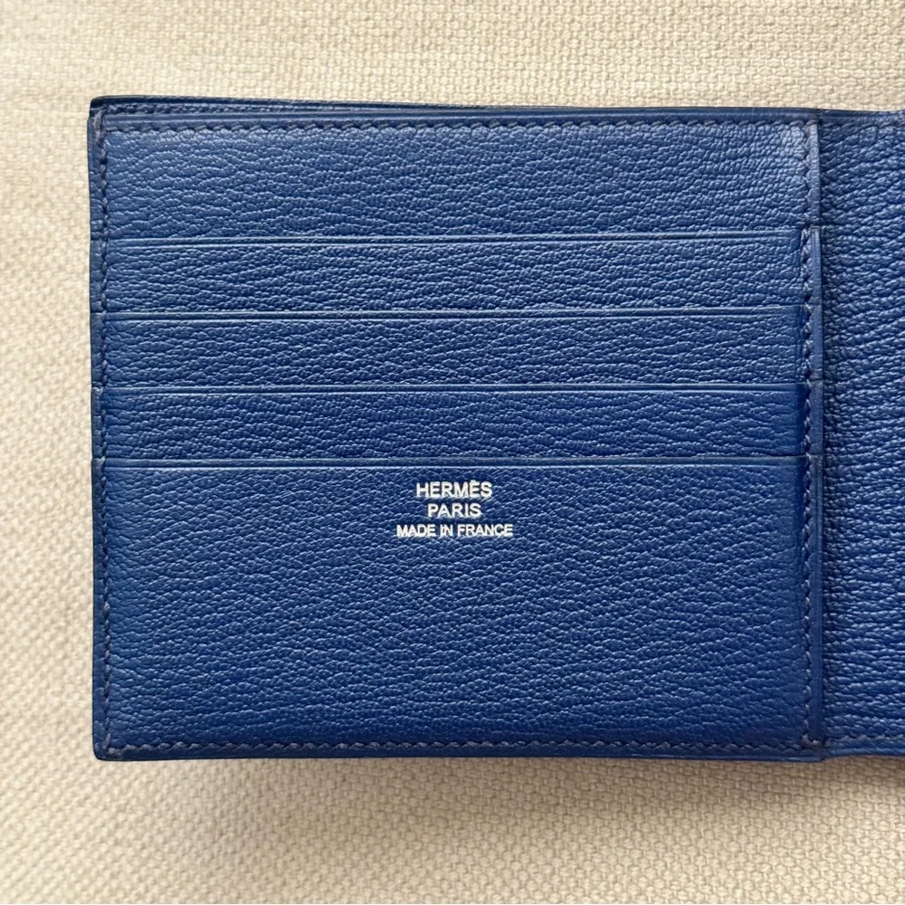 RARE🔹Hermes🔹Portefeuille MC2 Copernic Exotic Ostrich Leather Bifold Wallet